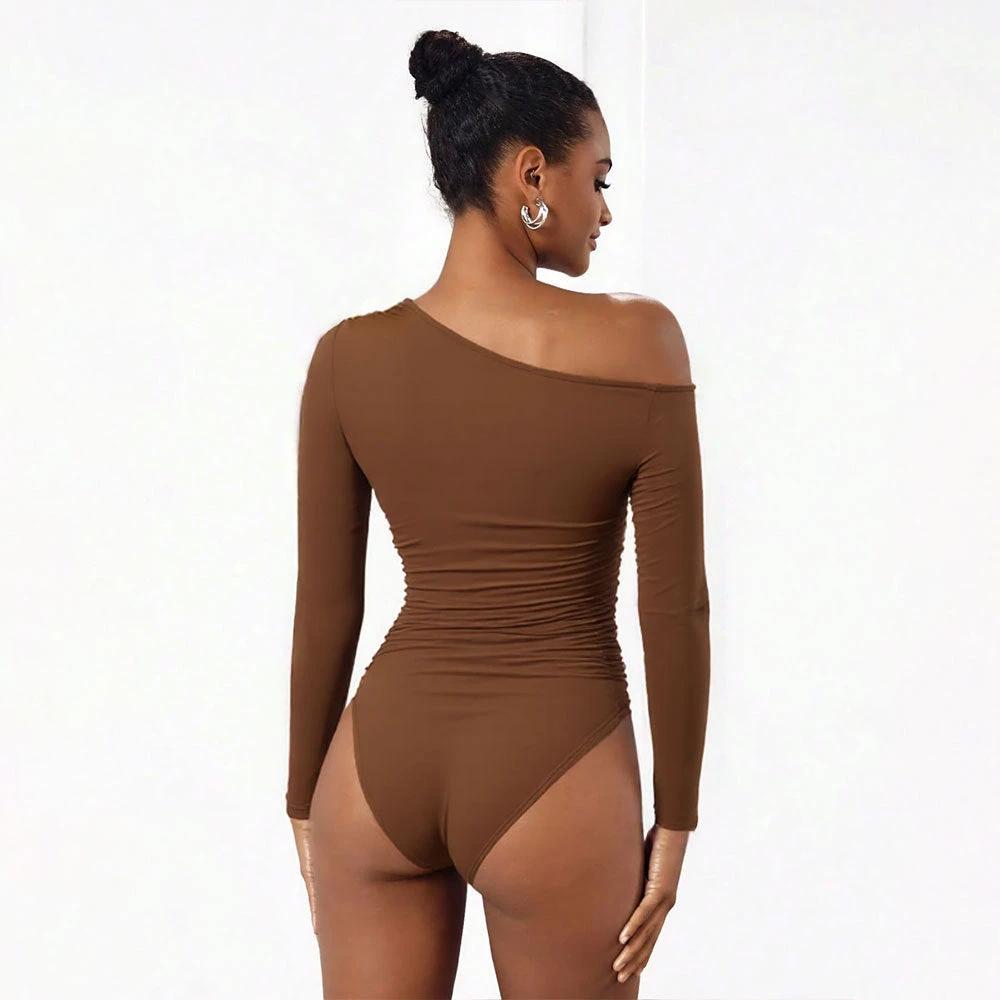 Autumn And Winter New Y2K Slim-fitting Off-shoulder Long-sleeved Bodysuit