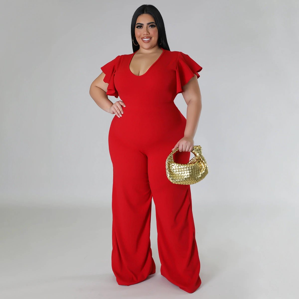 Lotus-leaf Women's Wide-leg Jumpsuit