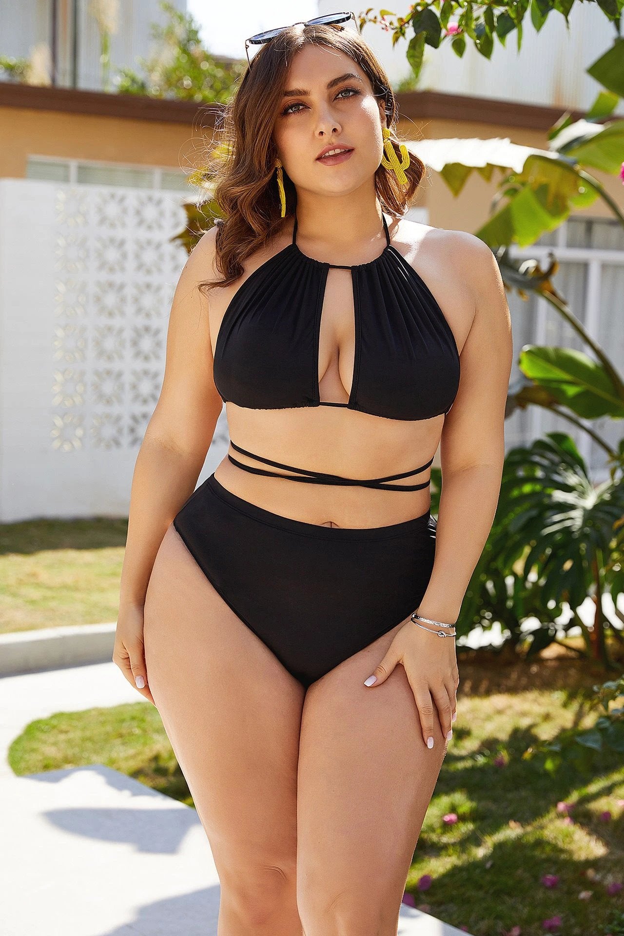 New Black Sexy Bikini High Waist Slim Body Covering Belly Sexy Bikini