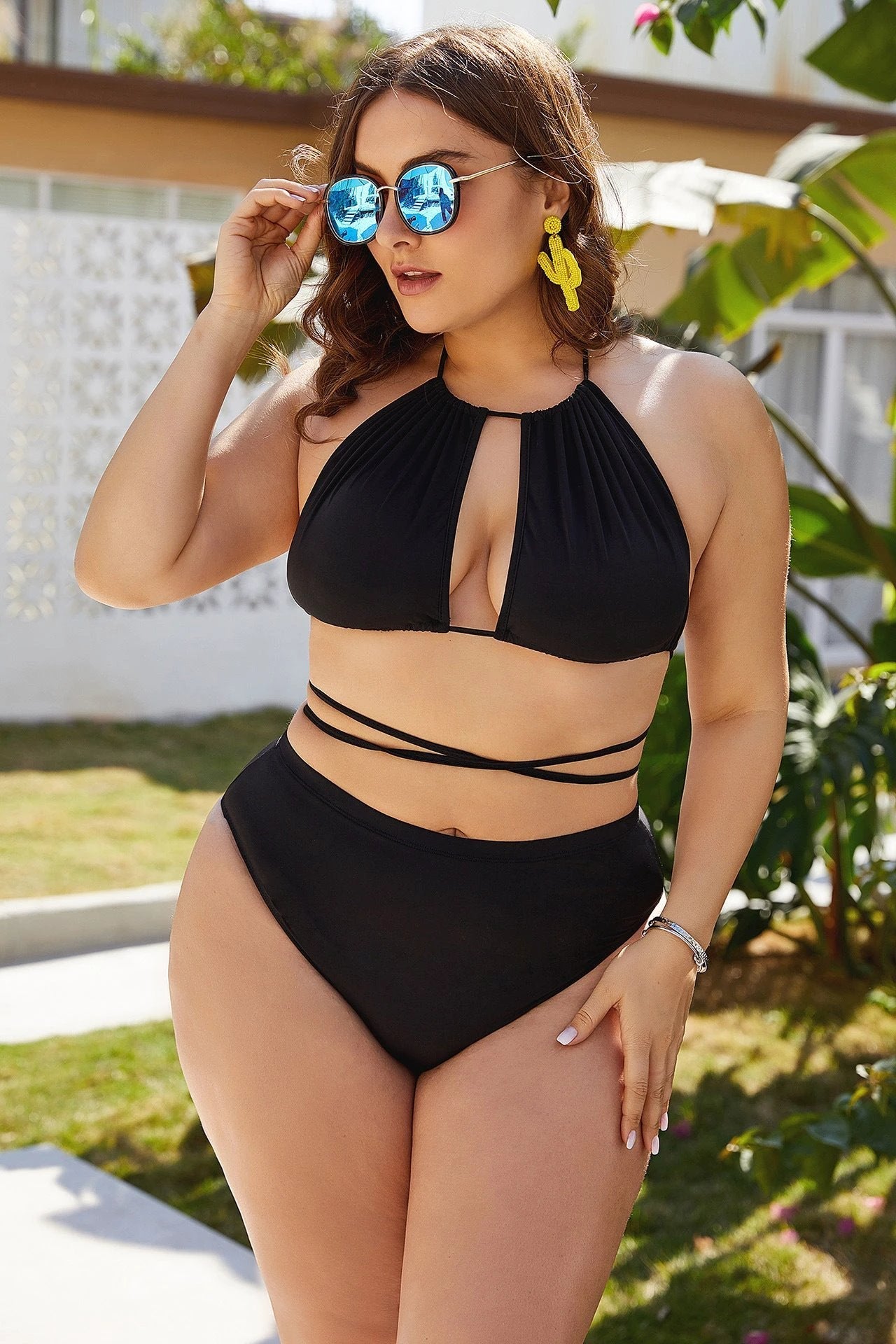 New Black Sexy Bikini High Waist Slim Body Covering Belly Sexy Bikini
