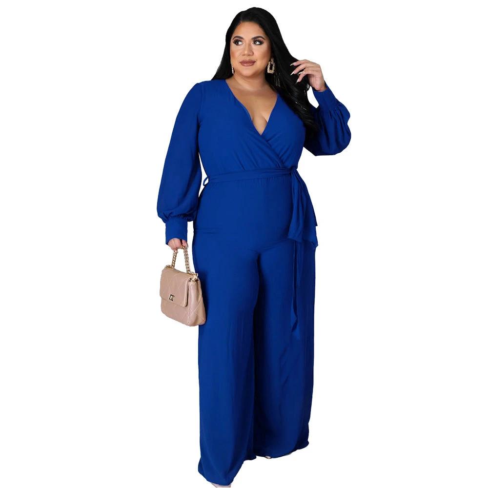 Relaxed-fit Straight-leg Solid-color Jumpsuit With Belt