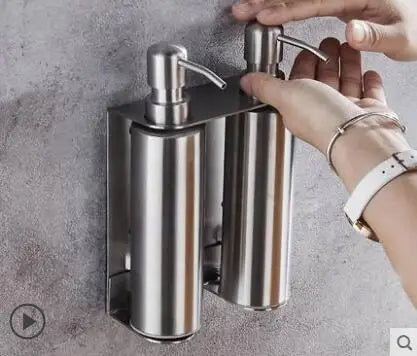 DecorBites™ Black Stainless Steel Wall-Mounted Soap Dispenser