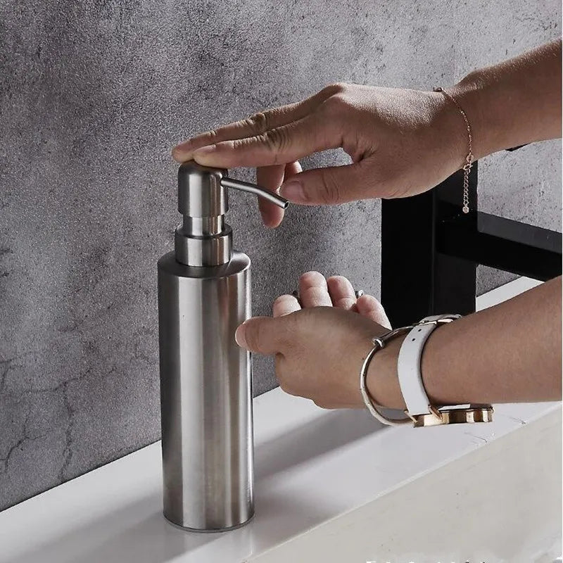 DecorBites™ Black Stainless Steel Wall-Mounted Soap Dispenser