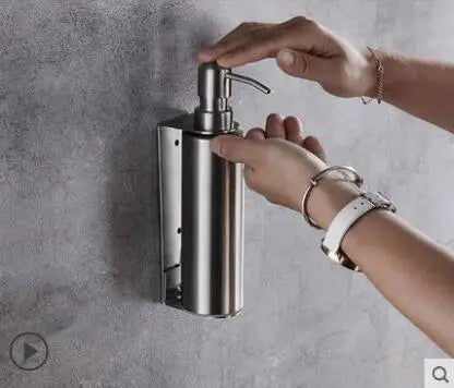 DecorBites™ Black Stainless Steel Wall-Mounted Soap Dispenser