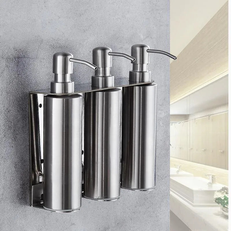 DecorBites™ Black Stainless Steel Wall-Mounted Soap Dispenser