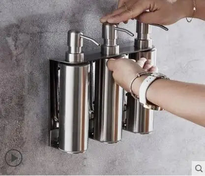 DecorBites™ Black Stainless Steel Wall-Mounted Soap Dispenser