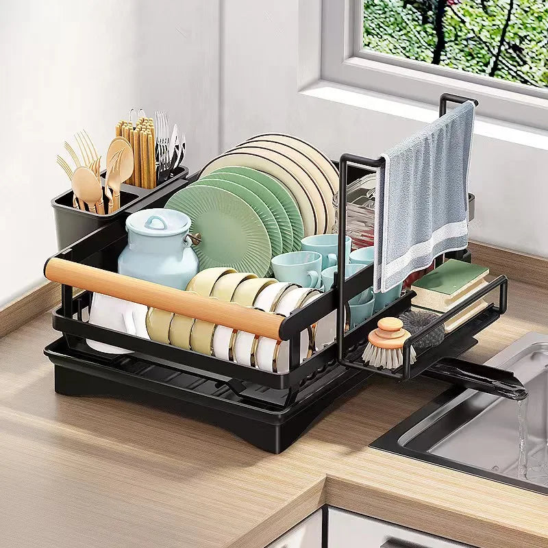 DecorBites™ Kitchen Sink Organizer Dish Drying Rack for Tableware Storage & Sponge Holder