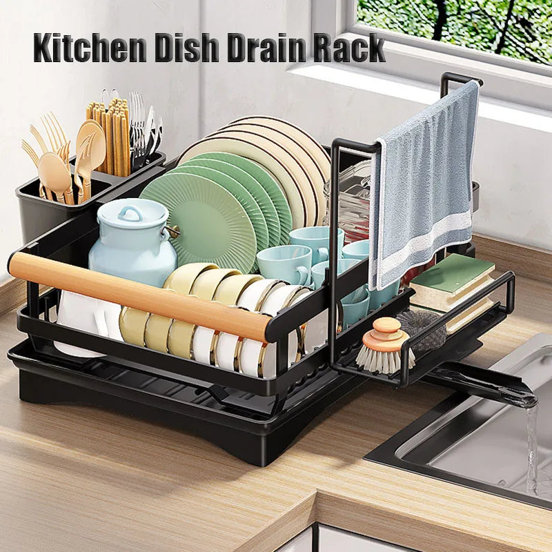 DecorBites™ Kitchen Sink Organizer Dish Drying Rack for Tableware Storage & Sponge Holder