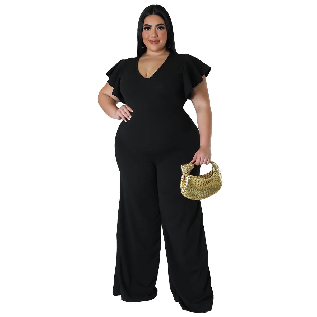 Lotus-leaf Women's Wide-leg Jumpsuit