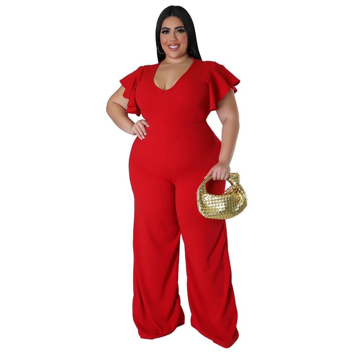 Lotus-leaf Women's Wide-leg Jumpsuit