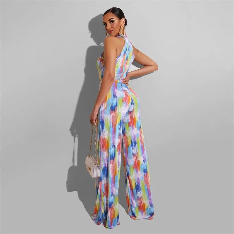 Printed Casual Striped Women's Jumpsuit