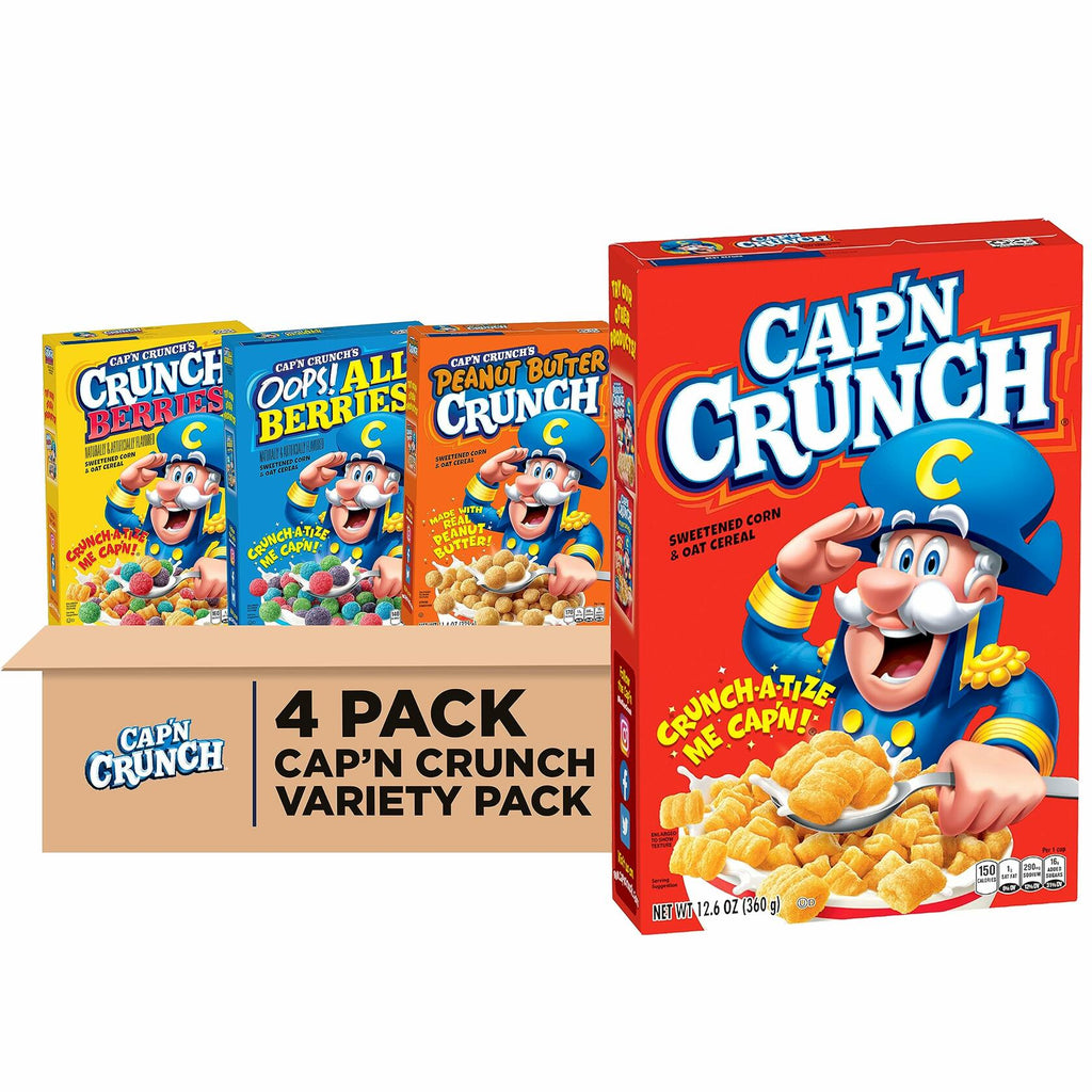 BestBy11/25 Quaker Cap'n Crunch Cereal 4 Flavor Variety Pack 4 Count